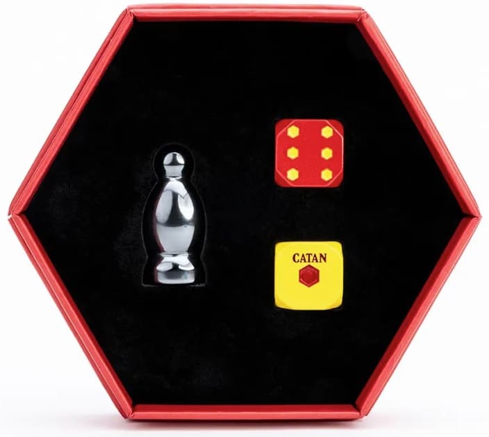 Fanroll Catan Hematite Robber and Metal Dice Set image 0