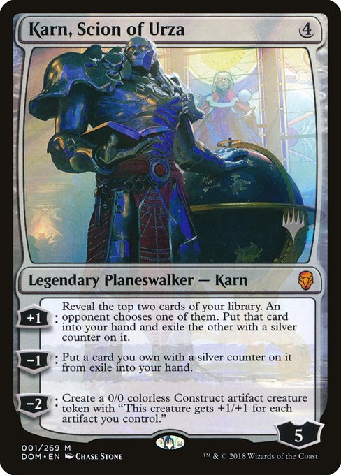 Karn, Scion of Urza (1p) [Dominaria Promos]