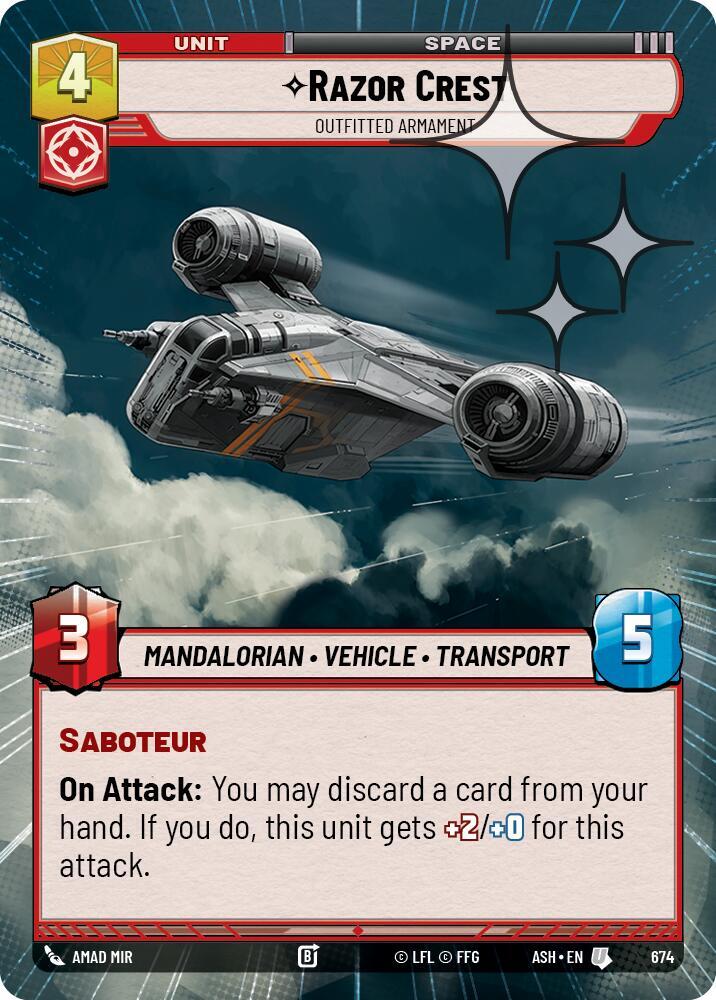 Razor Crest - Outfitted Armament (Hyperspace Foil) (674) [Ashes of the Empire]