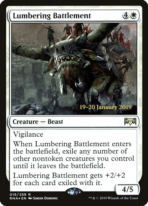 Lumbering Battlement (15s) [Ravnica Allegiance Promos]