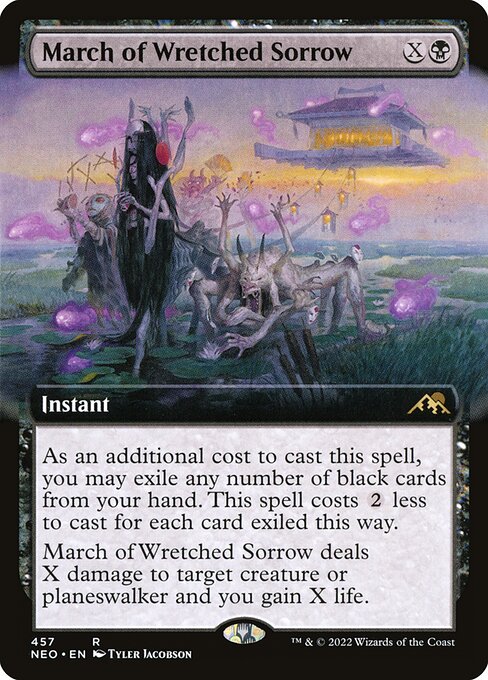 March of Wretched Sorrow (457) [Kamigawa: Neon Dynasty] [Extended Art]