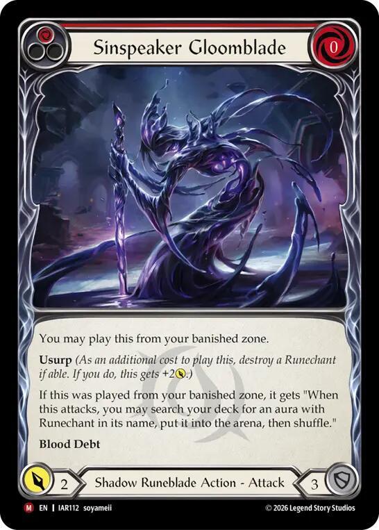 Sinspeaker Gloomblade (IAR112) [Usurp the Shadow Throne]