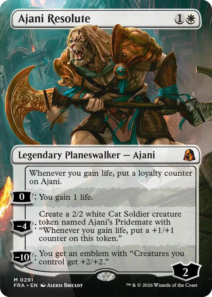 Ajani Resolute (Borderless) (291) [Reality Fracture]