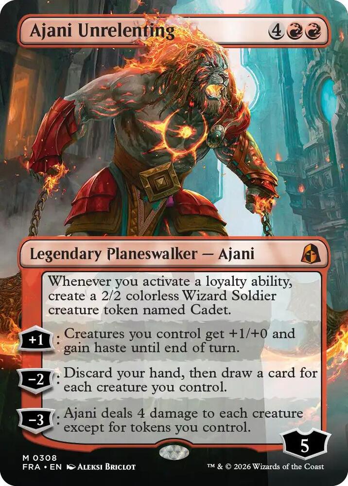Ajani Unrelenting (Borderless) (308) [Reality Fracture]