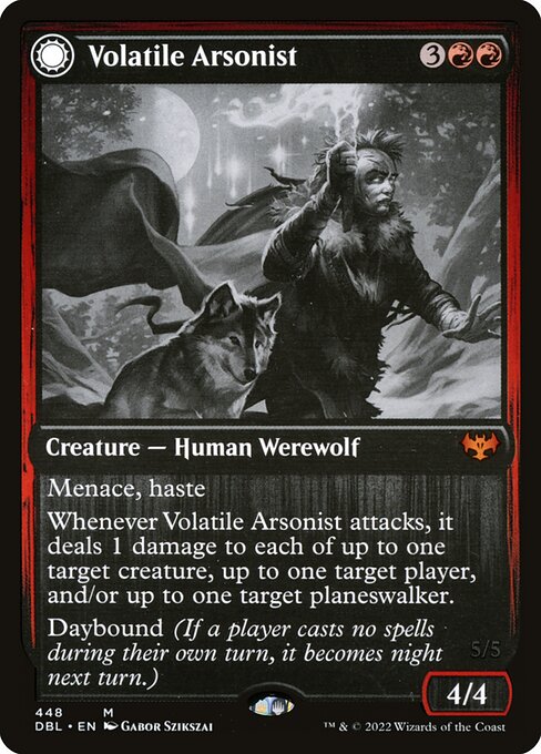 Volatile Arsonist // Dire-Strain Anarchist (448) [Innistrad: Double Feature]