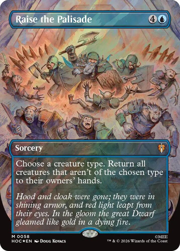 Raise the Palisade (Borderless) (Surge Foil) (58) [The Hobbit: Eternal-Legal]