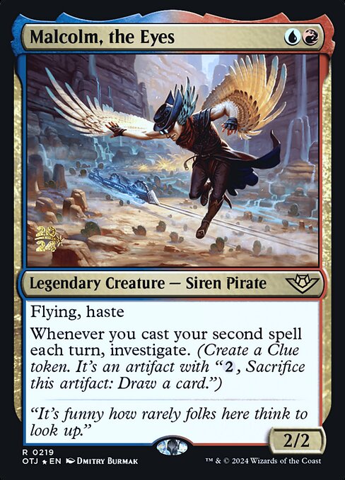 Malcolm, the Eyes (219s) [Outlaws of Thunder Junction Promos]