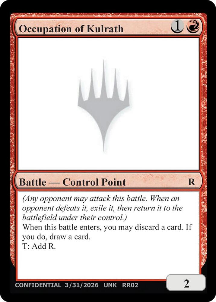 Occupation of Kulrath [Un-Known Event Playtest Cards]