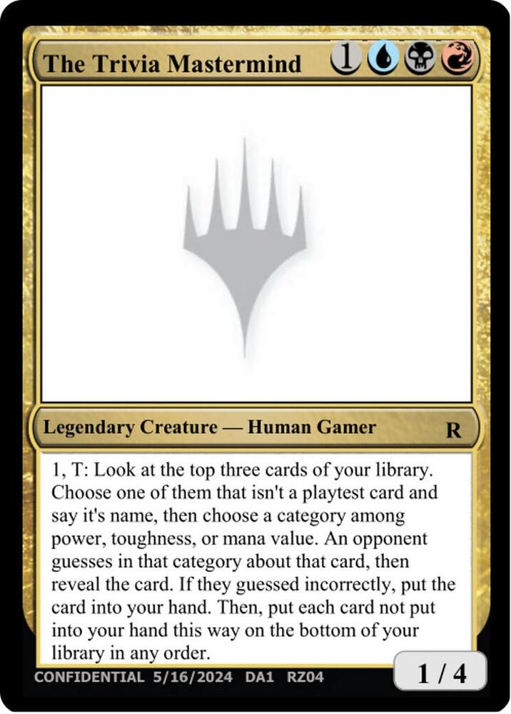 The Trivia Mastermind [Un-Known Event Playtest Cards]