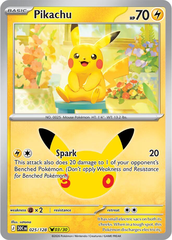 Pikachu - 025/128 [ME: 30th Celebration]