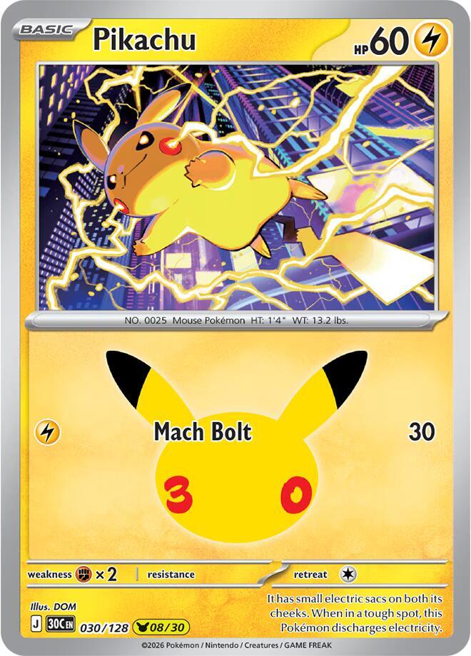 Pikachu - 030/128 [ME: 30th Celebration]