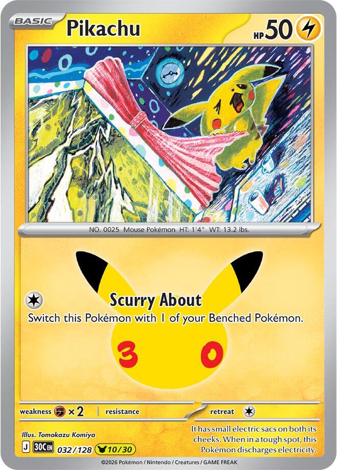 Pikachu - 032/128 [ME: 30th Celebration]