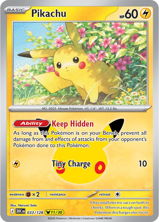 Pikachu - 033/128 [ME: 30th Celebration]