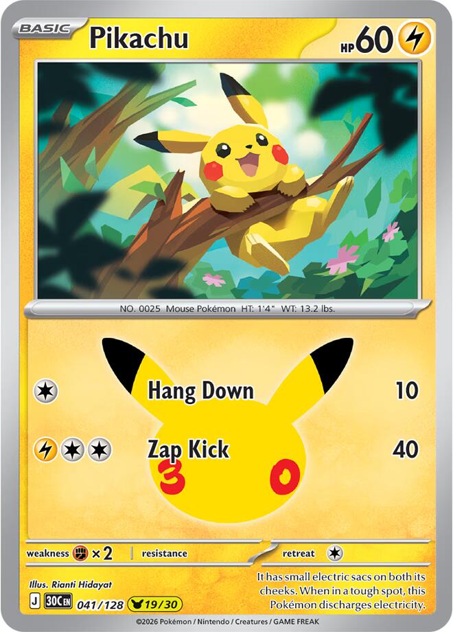 Pikachu - 041/128 [ME: 30th Celebration]