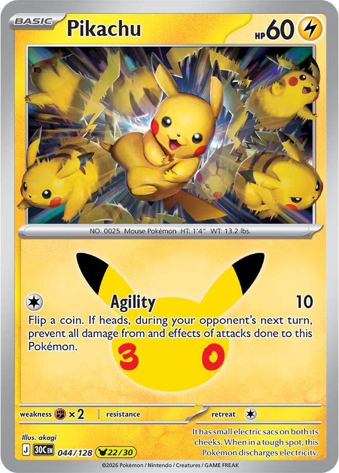 Pikachu - 044/128 [ME: 30th Celebration]