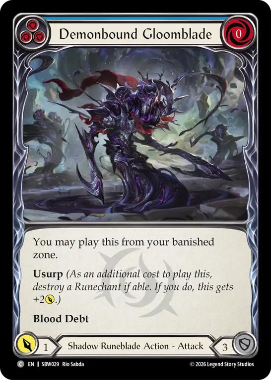 Demonbound Gloomblade (Blue) (SBW029) [Silver Age: Usurp the Shadow Throne]