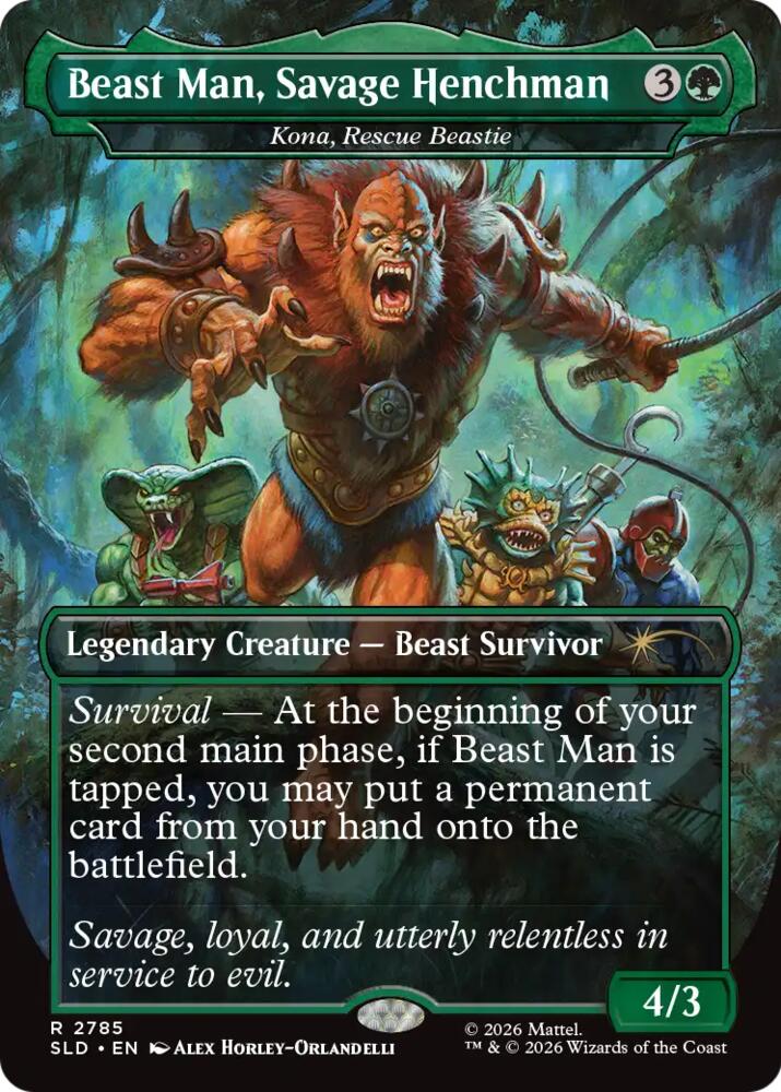 Beast Man, Savage Henchman - Kona, Rescue Beastie (2785) [Secret Lair Drop]