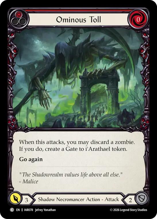 Ominous Toll (Red) (IAR078) [Usurp the Shadow Throne]