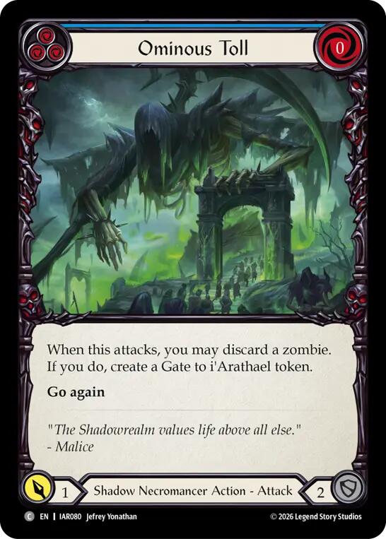 Ominous Toll (Blue) (IAR080) [Usurp the Shadow Throne]
