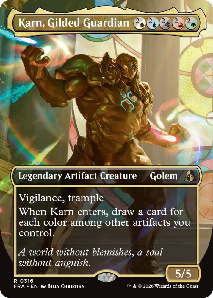Karn, Gilded Guardian (Borderless) (316) [Reality Fracture]