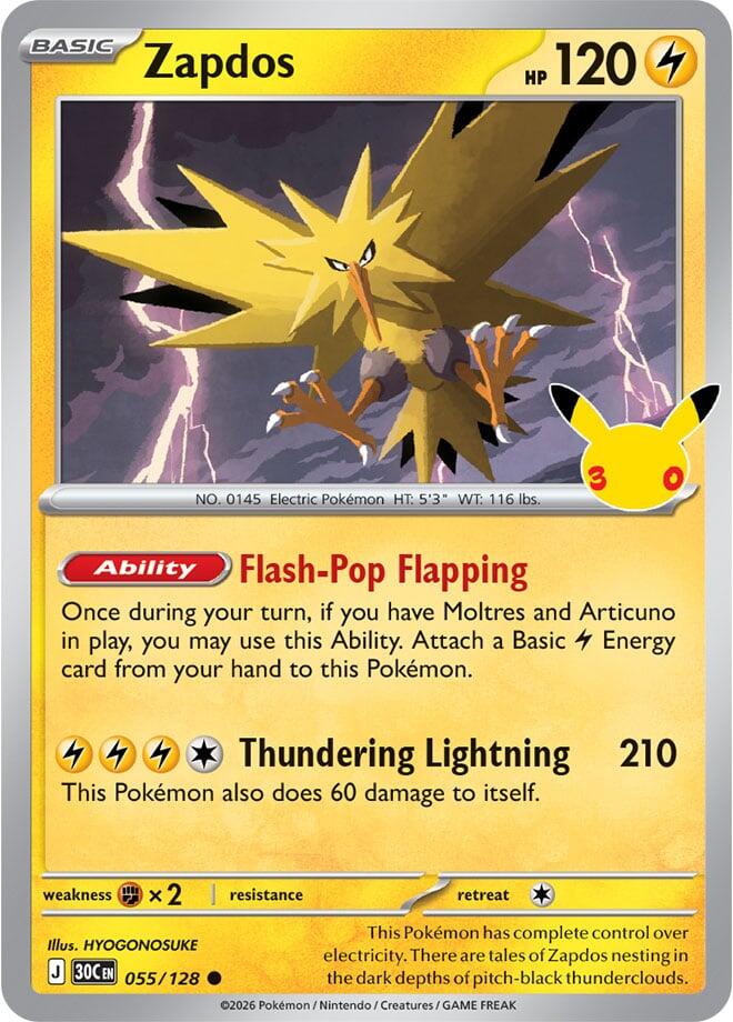 Zapdos - 055/128 [ME: 30th Celebration]
