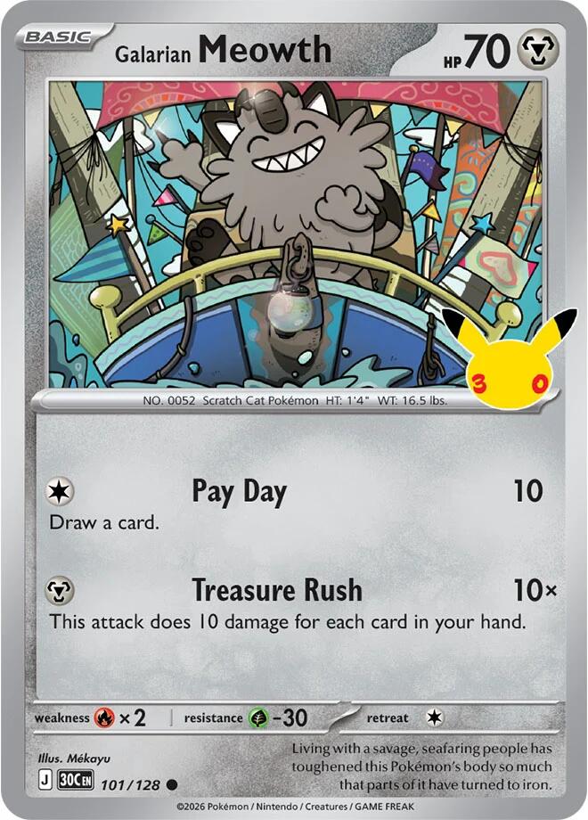 Galarian Meowth - 101/128 [ME: 30th Celebration]