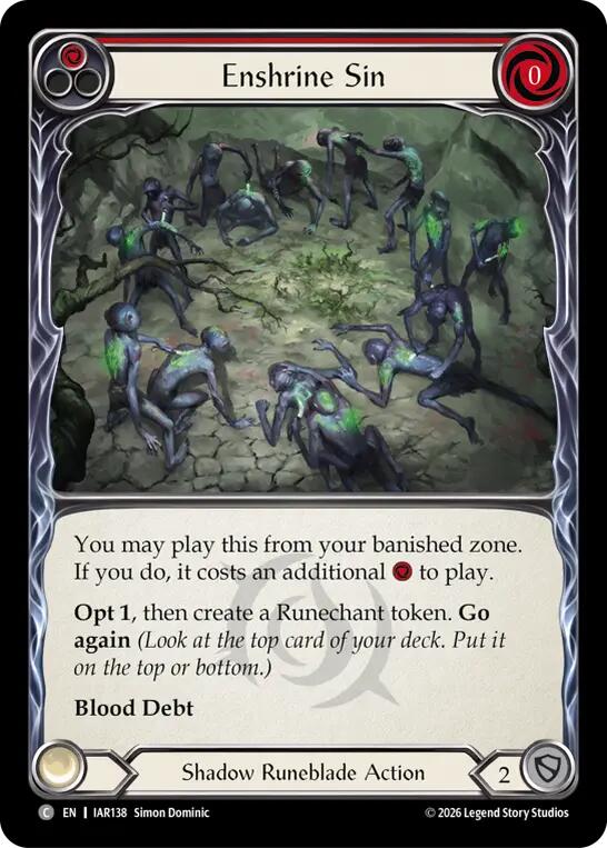 Enshrine Sin (Red) (IAR138) [Usurp the Shadow Throne]