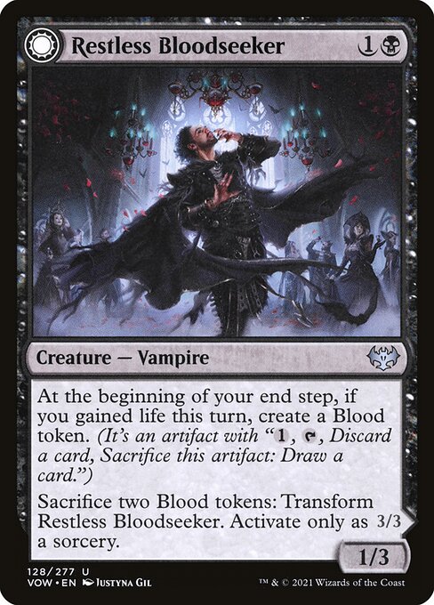 Restless Bloodseeker // Bloodsoaked Reveler (128) [Innistrad: Crimson Vow]