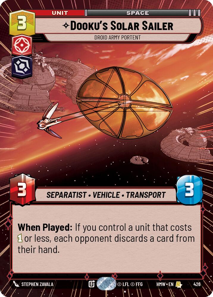 Dooku's Solar Sailer - Droid Army Portent (Hyperspace) (426) [Homeworlds]