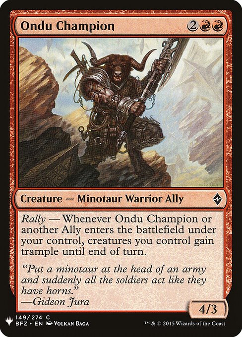 Ondu Champion (BFZ-149) [The List]