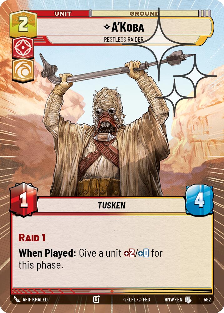 A'Koba - Restless Raider (Hyperspace Foil) (562) [Homeworlds]