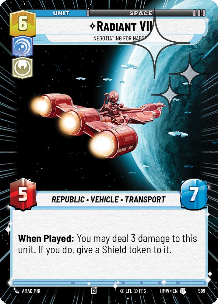 Radiant VII - Negotiating for Naboo (Hyperspace Foil) (589) [Homeworlds]