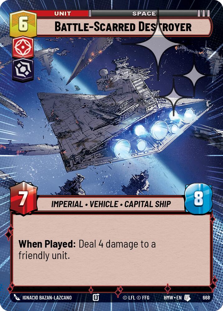 Battle-Scarred Destroyer (Hyperspace Foil) (668) [Homeworlds]