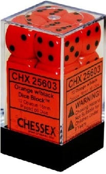 CHX25603 Orange/Black Opaque 12 D6 image 0