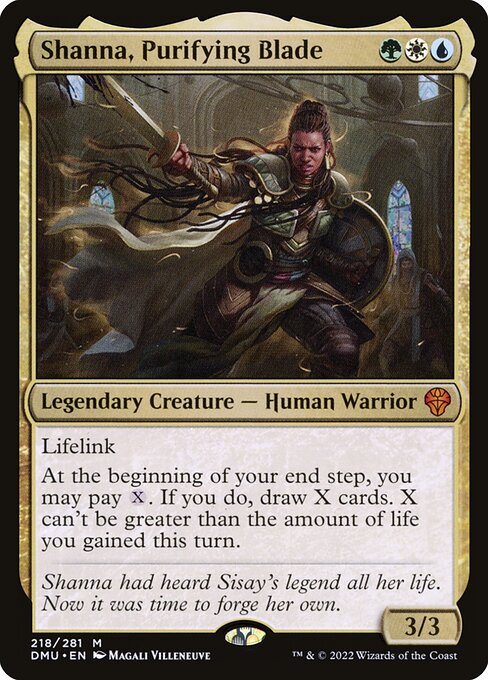 Shanna, Purifying Blade (218) [Dominaria United]