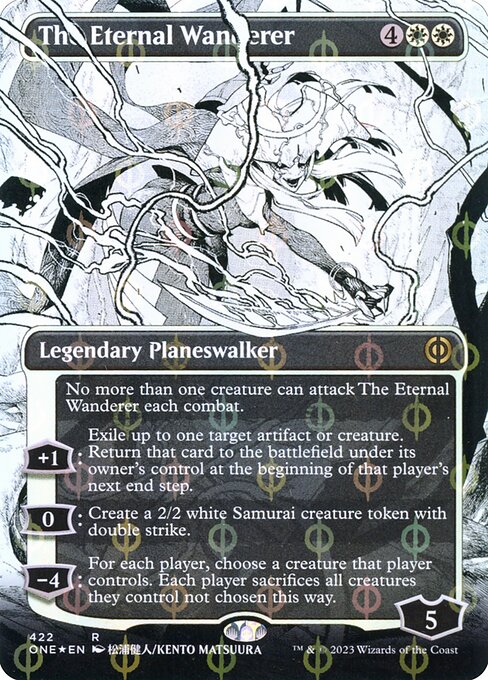 The Eternal Wanderer (422) [Phyrexia: All Will Be One] [Showcase, Borderless]