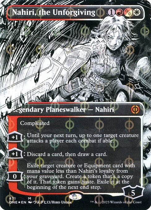 Nahiri, the Unforgiving (471) [Phyrexia: All Will Be One] [Showcase, Borderless]