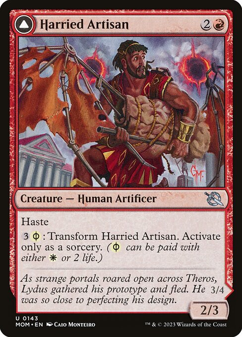 Harried Artisan // Phyrexian Skyflayer (143) [March of the Machine]