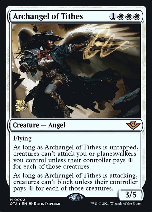 Archangel of Tithes (2s) [Outlaws of Thunder Junction Promos]