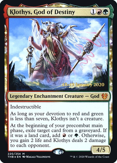 Klothys, God of Destiny (220s) [Theros Beyond Death Promos]