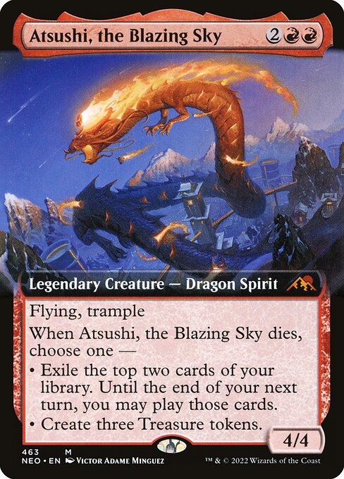 Atsushi, the Blazing Sky (463) [Kamigawa: Neon Dynasty] [Extended Art]