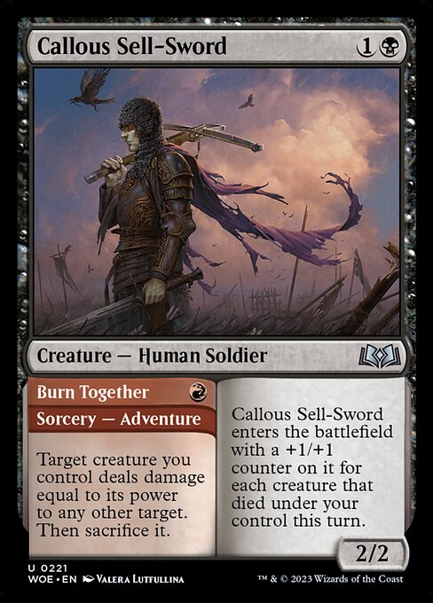 Callous Sell-Sword // Burn Together (221) [Wilds of Eldraine]