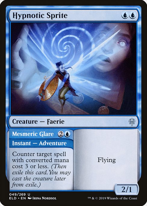 Hypnotic Sprite // Mesmeric Glare (49) [Throne of Eldraine]