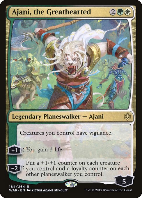 Ajani, the Greathearted (184p) [War of the Spark Promos]