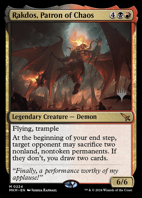 Rakdos, Patron of Chaos (224p) [Murders at Karlov Manor Promos]