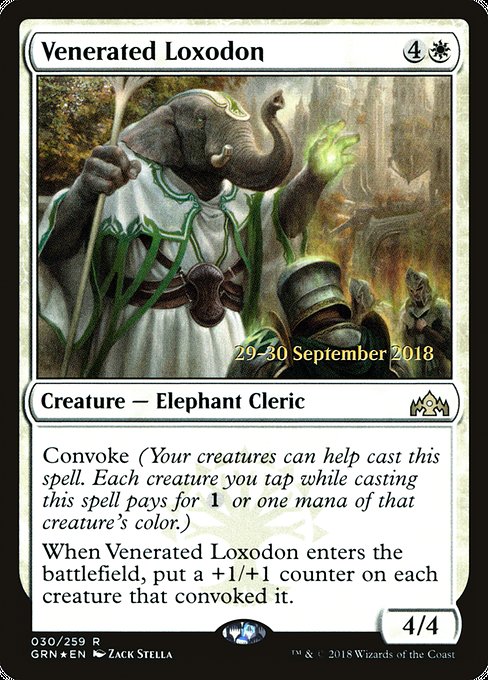Venerated Loxodon (30s) [Guilds of Ravnica Promos]