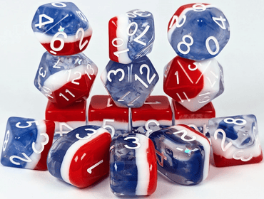 Role 4 Initiative Stars &amp; Stripes 15 Piece RPG Dice Set image 0