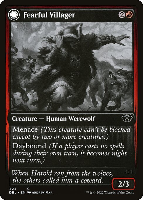 Fearful Villager // Fearsome Werewolf (424) [Innistrad: Double Feature]