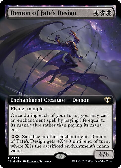 Demon of Fate's Design (762) [Commander Masters] [Extended Art]