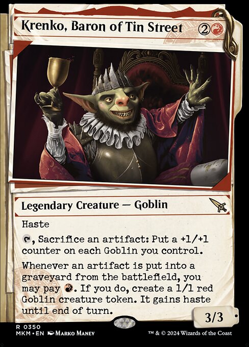 Krenko, Baron of Tin Street (350) [Murders at Karlov Manor] [Showcase]